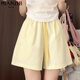 
Cotton-made embroidered work clothes ice silk wide-leg shorts for women's summer thin style 2025 new small casual sports five-point pants 8009 pink [high quality 20.5] L 100-115Jin [Jin equals 0.5 kg]