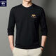 Karen Whale 320G reines Baumwoll-Sweatshirt Herren zehntausend Nadel bestickt mit langärmeligem T-Shirt runden Hals mittleren Alters und junger Mann 6628-Gelb Einer Größe 58