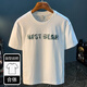 
Kurashi Ichiki Trendy Summer New Fashion Brand Short Sleeve Men's High-end Printed High-Stack High-Definition Combed Cotton T-shirt All-matched Half-Sleeve Men's White [JSW9902 White] L Suitable for 109-123Jin [Jin equals 0.5 kg]