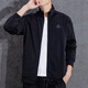 Adidas Männersportanzug Fitness lässig und modisch offene Kragenjacke lose Strickhosen H46101+GK9226/Schwarze Drei Streifen an der Seite der Jacke XL