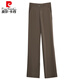 Pier Cardin elastic high waist loose trousers middle-aged women's straight-leg women's pants spring and summer new narrow version wide-leg pants casual pants apricot color (9221) 3XL 31 (waist 2 feet 4)