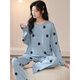 Pajamas modal pour les femmes Modal Large taille 200 Jin [Jin est égal à 0,5 kg] Fat à manches longues pantalon vêtements à la maison Spring and Automne Thin Ice Silk Casual Costume 3882 3xl (160-180 Jin [Jin est égal à 0,5 kg]))