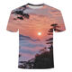 Il Jiagong Sunrise 3D T-shirt imprimé 2025 Nouvelle série Fashion Fashion Teenager Décolletery Clain à manches courtes TTW1423 S pour le poids 80-90Jin [Jin est égal à 0,5 kg]