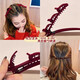 Princess flocked braided hair clip side clip women's forehead bangs fluffy clip side broken hair clip fashion headwear for women flocked hair clip 4 mixed colors TS147