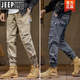 Jeep Spirit Zippers Мужские повседневные брюки 2024 Новая весна, осень и зима чистые хлопковые спортивные брюки мужская одежда 679 Хаки (лето тонкая) 28 размеров (рекомендуется 90-110 джин [Джин равен 0,5 кг])