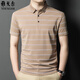 
CEO Yageol Mulberry Silk Short Sleeve T-shirt for Men 2025 Summer New Striped Lapel Middle-aged Daddy Outfit Polo Shirt for Men 826 Green M 165 [Suggested 100-125Jin [Jin equals 0.5 kg]]