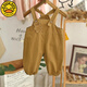 G.DUCKKIDS girls overalls suit long sleeves 2025 new Korean version of internet celebrity baby clothes fashionable and cute baby boomer clothes khaki bear suit 100