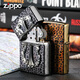 Zippo plus léger authentique éolien American Original Leopard Print Sticker Texture Men's Collection Grade Lighter Leopard Print Gold [La nouvelle machine ne contient pas d'huile] TC9901TZ
