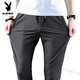 
Playboy summer ice silk pants casual pants loose large size mesh men's pants quick-drying air conditioning stretch sports pants 9902 [9-point foot] royal blue + black (two 28 [waist 2 feet 1]