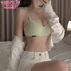 莫代尔无钢圈美背内衣女小胸聚拢显大少女学生简约纯棉运动文胸性感胸罩 黑色 70A 32B通杯