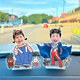 Yusenyi doppelseitig neue Internet-Promi-Auto-Schüttler-Kopfverzierungen Gespräztes Avatar-Babypaar Solarauto-Dekorationen doppelseitiger Schüttelfrost Single 691 Models