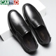Cartelo Lederschuhe für Herrenkopfschicht Cowhide Weiche Sohle bequem einen Fuß zum Pedal Business Casual Dad Herrenschuhe 6931 Schwarz 42