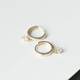 Li Biao's beloved. Multi-claw small zircon pendant earrings white small C Korean imported K gold 14K/10K gold earrings earrings earrings inner diameter 7.7mm one