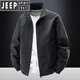 JEEP SPIRIT Spring and Autumn Stand Collar Jacket Men's Loose Casual Men's Windbreaker Thin Jacket Spring Outdoor Sports Clothing Trend Dark Blue 2XL