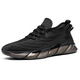 
ROOBEN luxury high-end brand sports shoes men's 2025 summer new breathable soft sole mesh running shoes casual travel shoes 9888 black (spot quick delivery) 38