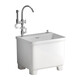 TOTO2025 Neues Balkon waschen Mop Pool Keramik mit Wasserhahnloch integriert hohe Fußhaushalte Badezimmer Mop Pool Floor Basin 13751x35 Konsole + Sitzgelegenheiten universelle Single -Kühlung