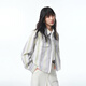 Peacebird [same style in the mall] 25 autumn sea salt milk green striped shirt removable cloak A1CAF3332 Eucalyptus S 155