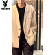 Playboy shoulder pad blazer men's handsome British yuppie men's dk suit jacket cleanfit white off-white upgraded model L (suitable) 115-130Jin Jin equals 0.5 kg
