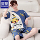ROMON suit men's 2025 summer pajamas men's youth thin sports short sleeve loose casual home clothing plus size 6623 L