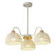 Grand View Garden (DGY) Candelera Tengyi simple Estilo japonés Estilo de registro de estilo de registro y comedor accesorios de iluminación 3519-log 3 cabezas 58 cm-tres color de color 15W