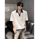 7 high-quality cleanfit shoulder pad short-sleeved T-shirt for men's summer new front-shoulder polo shirt heavy loose half-sleeved top for men WYN-733 gray XL