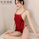 
Long night long fun underwear bellyband sexy neck halter lace classical embroidery manufacturer wholesale 1391 red equal size