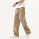Greatluia Hosen Sommer Herrenfarbe Falten Nieten dekorative Straight Casual Hosen Lose Sporthosen Herren trendige schnell trocknende Hose 723 Khaki M.
