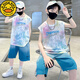 G.DUCKKIDS Children's Clothing Boys Summer Sleeveless Vest Set 2025 New Summer Medium-Grand Children's Boys Sports and Handsome Summer Style TZK693-Blue Set 140 Recommended height 130-140 cm