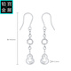 Gongzhan platinum gourd earrings, long style, small face, pt950 platinum earrings for women, simple and elegant, versatile earrings, ear hooks, a pair of Fulu gourd platinum earrings, about 3.6-3.8 grams