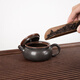 CLCEY Qinzhou Nixing pottery teapot Yuanbao pot Mingjia pure handmade original ore purple pottery household teapot tea set hammer pattern teapot 12182 130ml