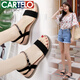 CARTELO Sandals for women 2025 summer new fashion fairy style flat shoes soft sole comfortable one-length strap women's Roman shoes trendy 838 beige 35