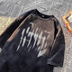 American High Street Trendy Marke kurzärmeligte T-Shirt Herren Sommer Retro Trendy Casual Waschen Old Halfärmel Nische hübsches T-Shirt [reines Baumwollwaschen] X1381-Black 4xl