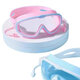 Disney children's bath waterproof glasses little girl's hair shampoo artifact baby eye goggles eye mask children's swimming goggles swimming earplugs nose clip set-pink-1 set