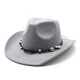 XINBUCKS Western Cowboy Hat Ethnic Style Top Hat Tibetan Style Casual Hat Jazz Hat Stage Props Felt Hat White Suitable for 55-58cm