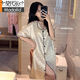 
Modal internet celebrity nightgown for women in summer thin ice silk short-sleeved shirt for women in summer cool silk home clothes CWS-9901# M [75-100Jin[Jin equals 0.5 kg]]
