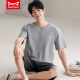 Catman Miiow New Herren Pyjamas Sommer kurzärmelige Shorts Modal Cool Thin Style Plus Size Rund 9712 L [Gewicht 120jin [Jin entspricht 0,5 kg]]]