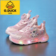 G.DuckKids Petites chaussures de sport de filles de canard jaune 2025 Nouveau printemps et été décontracté polyvalent Luminous Sports Pony Lily Mesh Chaussures B689 Purple double filet 30 longueur intérieure d'environ 18,4 cm
