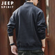 JEEP SPIRIT Jeep half-zip stand-up collar sweatshirt men's autumn and winter trendy brand loose men's tops meteorite gray XL