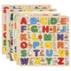 Children's upper and lower case English letters wooden hand-catch board 1-6 Baby learning cognition early education educational toy wholesale 33 Russian letters MBB
