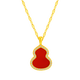 Mingzuan International 18K gold pendant for women au750 red agate diamond gourd neck pendant necklace birthday gift for girlfriend