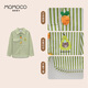 Mami Maka (MOMOCO) Children's Clothing Boys' Shirts 2025 Autumn Style Medium and Large Children's Pure Cotton Korean Vegetable Striped Shirt 014 Green 120