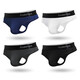 Men's sexy T-Pants U convex elastic tight ice silky and smooth hip breathable low waist solid color thong T-Pants sports white 1 L