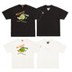 Lee Kids Japanese Retro English Letters Cartoon Imprimé à manches courtes à manches courtes en bambou T-shirt en vrac 3890 noir M
