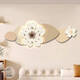 SANQIHU Nordic Cream Style Sala de estar Pintura decorativa con relojes y fondo de sofá Pintura colgante de pared LED Lámpara de pared de reloj creativa C 15052cm Arte creativo UV Tallado + oro