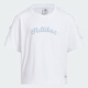 Adidas children's clothing 25 summer and autumn girls T-shirts joint-branded bow embellishment for mid-large children's loose cotton T-shirt KG6625