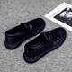 YRC Yierkang 2025 Été Génétique Cuir Cuir Casual Men's Chaussures British Style Chaussures en cuir décontracté Les gens paresseux Kick Hands 9903 Black 43