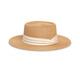 Französischer Strohhut flacher Hut Frauen Top Hut Sonnenhut Strand Urlaub Stricker Sonnenschutz Hut Khaki Schwarzer Gürtel [elegant und vielseitig]