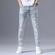 Jeans étirés haut de gamme de Zhidoudou pour la marque à tendance à la mode à la mode à la mode à tendance des pieds minces minces minces minces de pantalon bleu clair 3890 couronne, taille moyenne 34 [suggéré 155-165jin [Jin est égal à 0,5 kg]]]