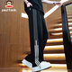 Paul Frank Pants Men's Autumn Loose Casual Pants Men's Pants Heavyweight Trousers Men's Straight Sports Pants Trendy Brand Black XL