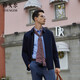 YOUNGOR Business Commuting Jacket Autumn and Winter New Business Lapel Executive Jacket Navy XL(180/100A)